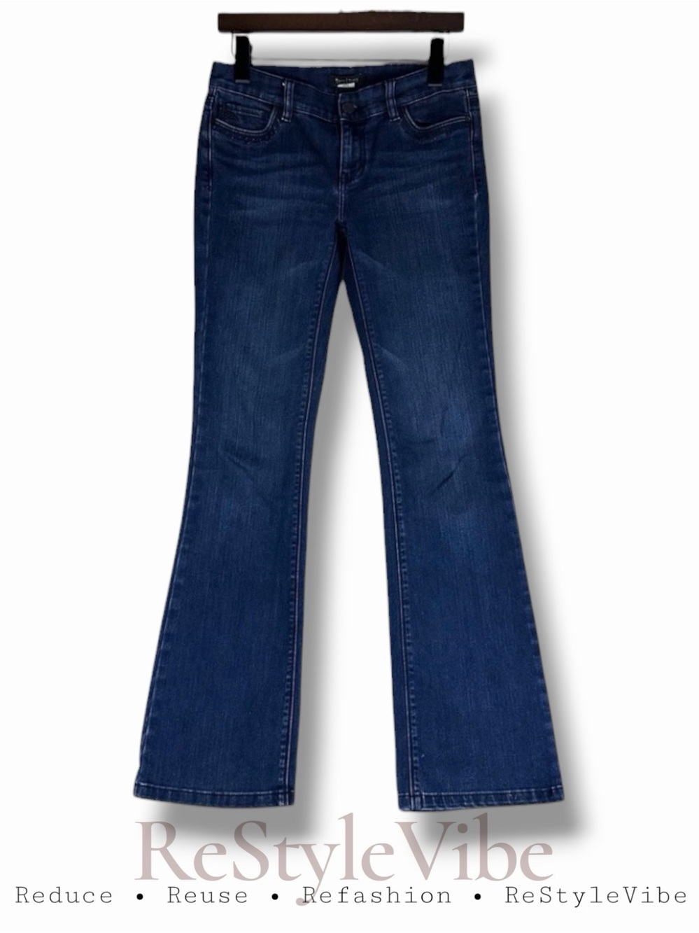 WHITE HOUSE BLACK MARKET Women’s Size 2R Denim Jeans Boot Leg Fit Bling Stretch